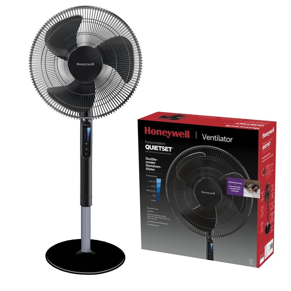 Honeywell HYF260E QuietSet Turmventilator 83cm – 5 Stufen, 80° Oszillation, 30W, Timer, Fernbedienung, Weiß