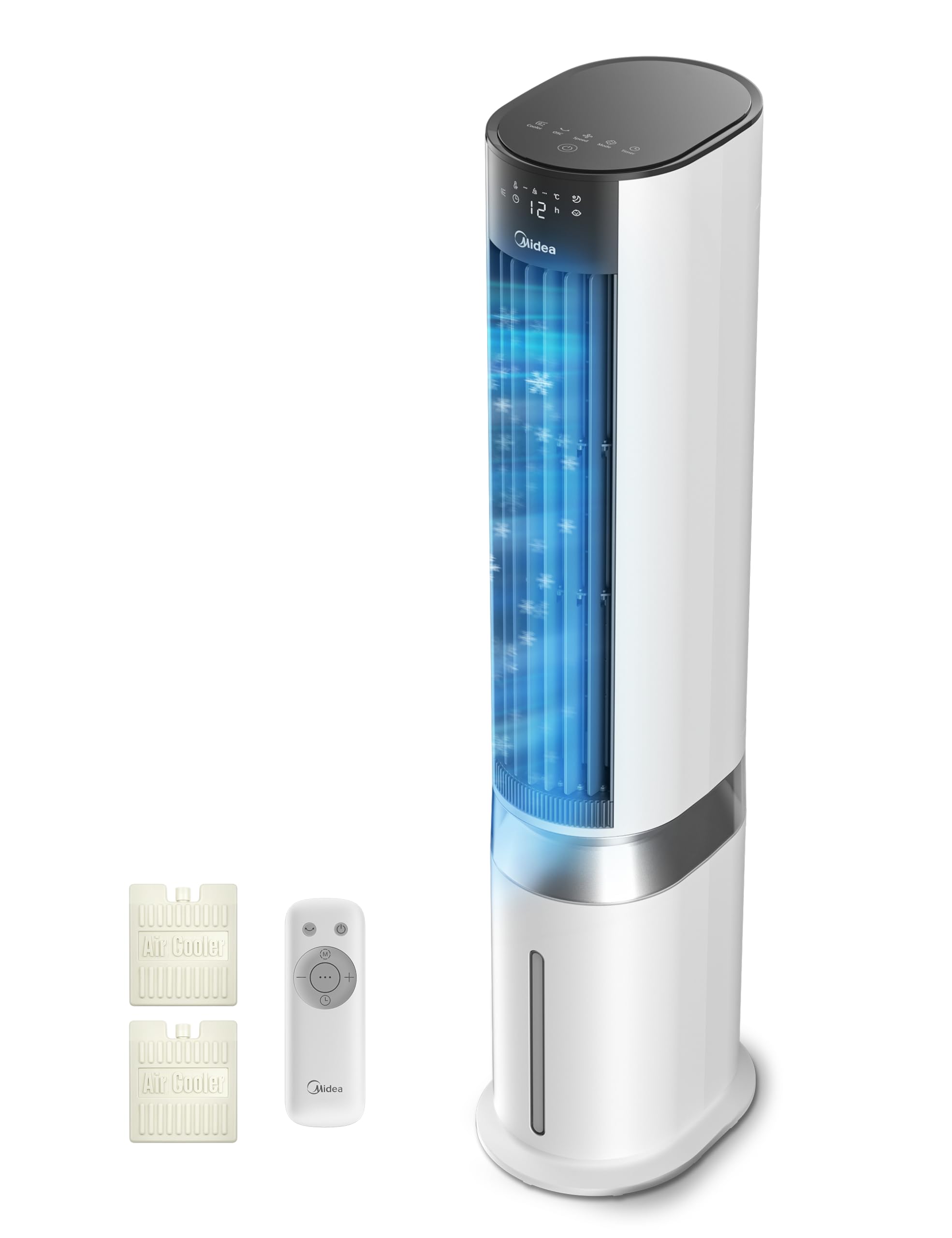 Midea MCF23XRB Luftkühler 7L – SensiCool, 2000 m³/h, 5 Modi, 6 Stufen, 28dB, Fernbedienung, Blau