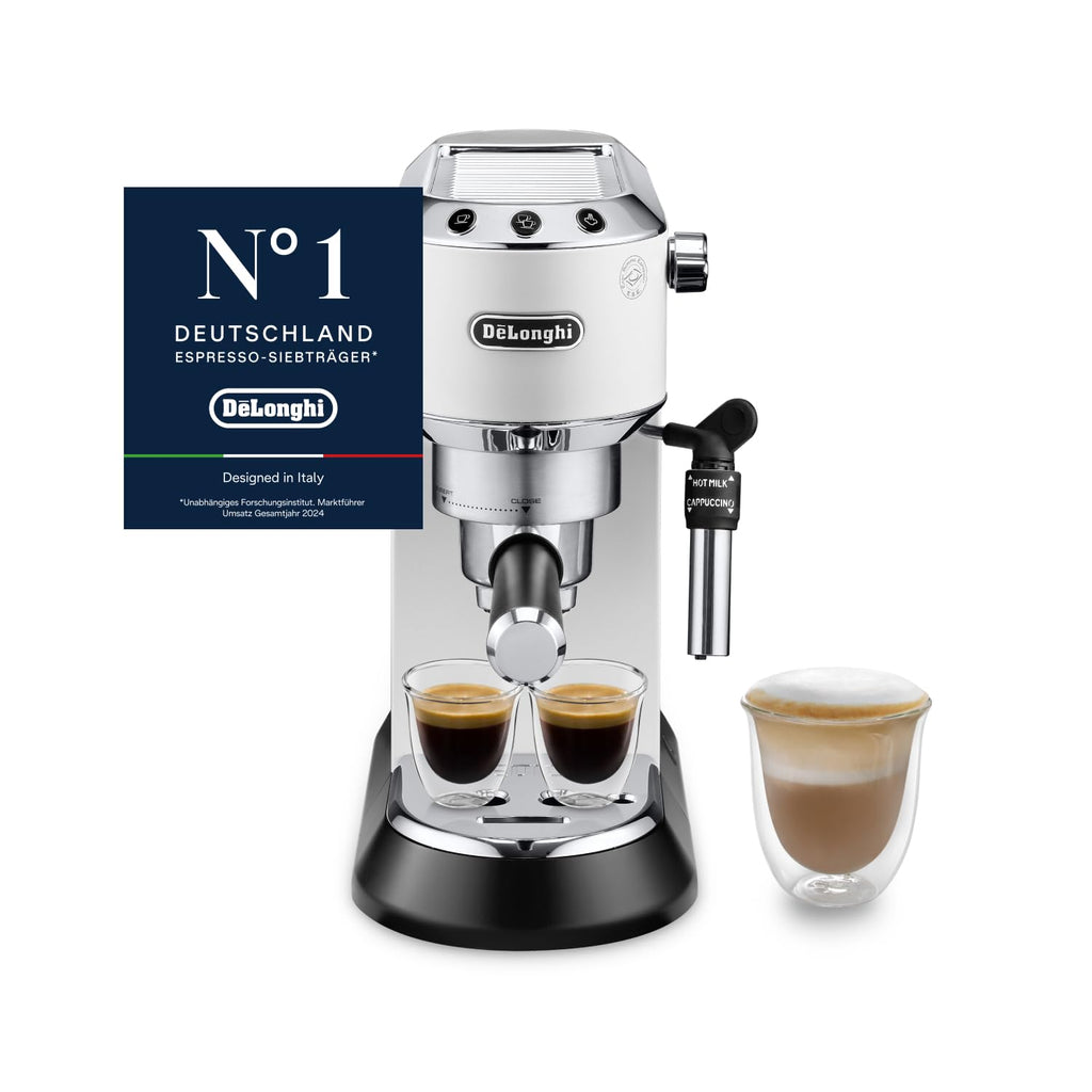 De'Longhi EC 685.M Dedica Style Espressomaschine 1L – 15 bar, Milchschaumdüse, 15cm, Metall