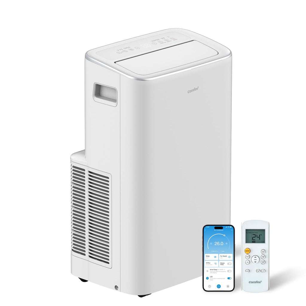 COMFEE MPPH-09CRN7 Mobiles Klimagerät 9.000 BTU – 3-in-1, R290, EEK A, 31m², Fernbedienung, Weiß