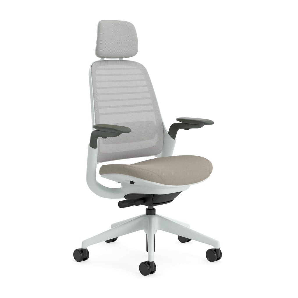 Steelcase Series 1 Bürostuhl, Mesh-Rückenlehne, Ergonomisch, Lordosenstütze, Truffle