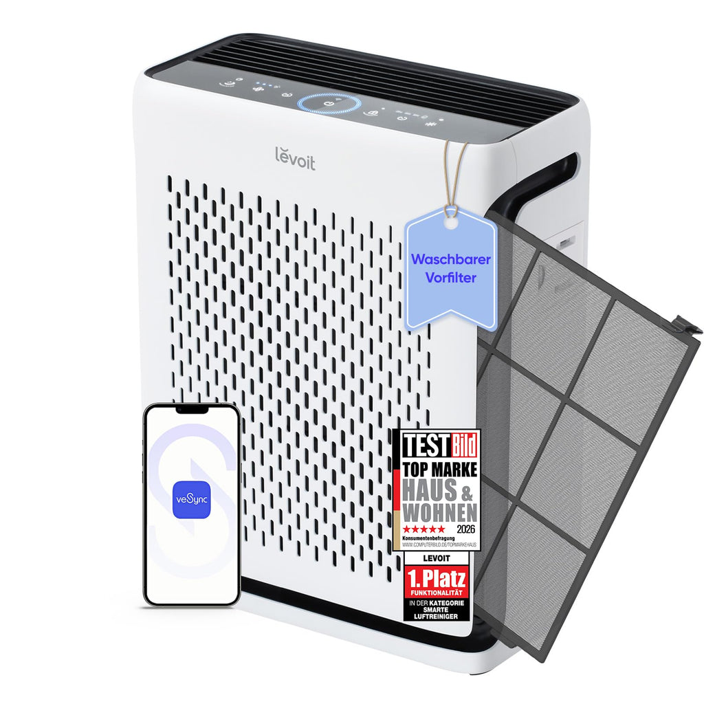 Levoit Core 300S Smart Luftreiniger – HEPA 99,97%, Lasersensor, 20m² in 12min, 22dB, VeSync App, Weiß