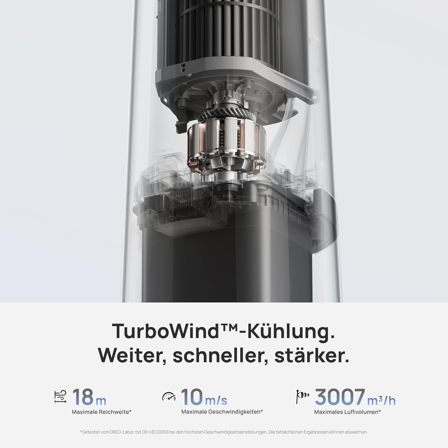 DREO DR-HEC005S Turmventilator mit Vernebler 6L – TurboCool, 3010m³/h, 20dB, RGB, 12 Stufen, WiFi, Grau