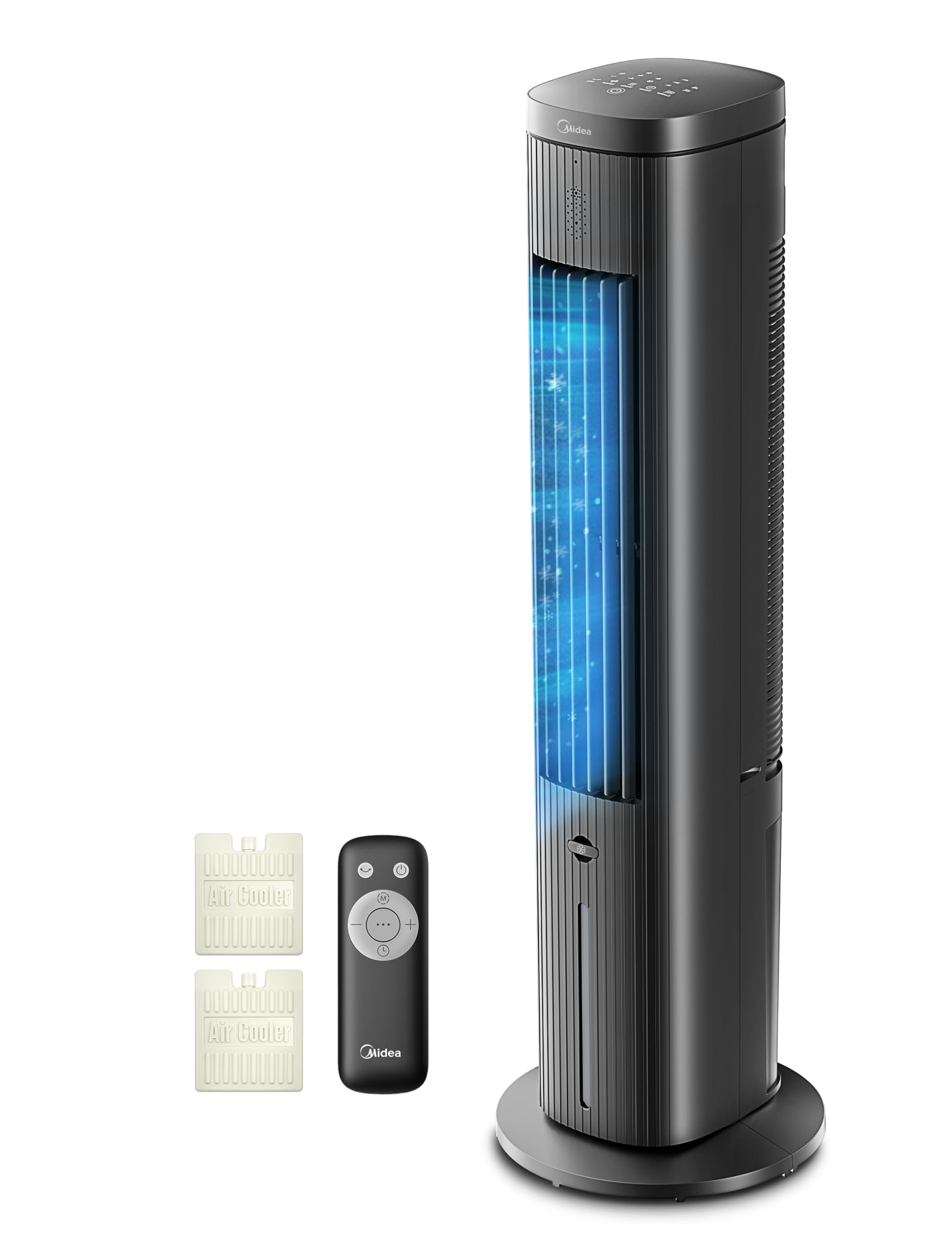 Midea MCF23XRB Luftkühler 7L – SensiCool, 2000 m³/h, 5 Modi, 6 Stufen, 28dB, Fernbedienung, Blau