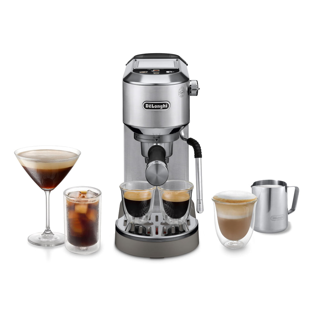 De'Longhi EC 685.M Dedica Style Espressomaschine 1L – 15 bar, Milchschaumdüse, 15cm, Metall