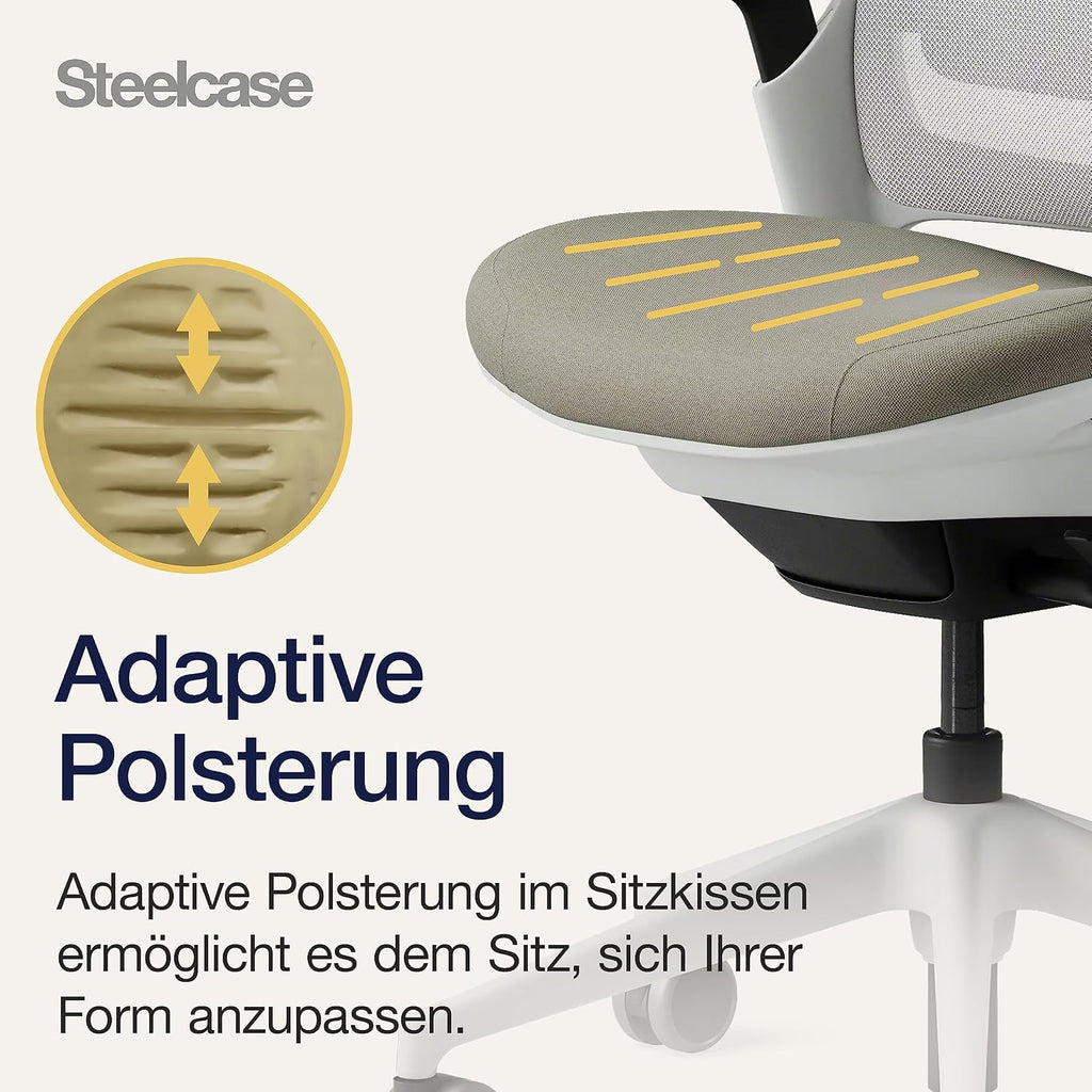 Steelcase Series 1 Bürostuhl, Mesh-Rückenlehne, Ergonomisch, Lordosenstütze, Truffle