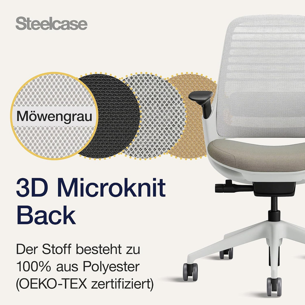 Steelcase Series 1 Bürostuhl, Mesh-Rückenlehne, Ergonomisch, Lordosenstütze, Truffle